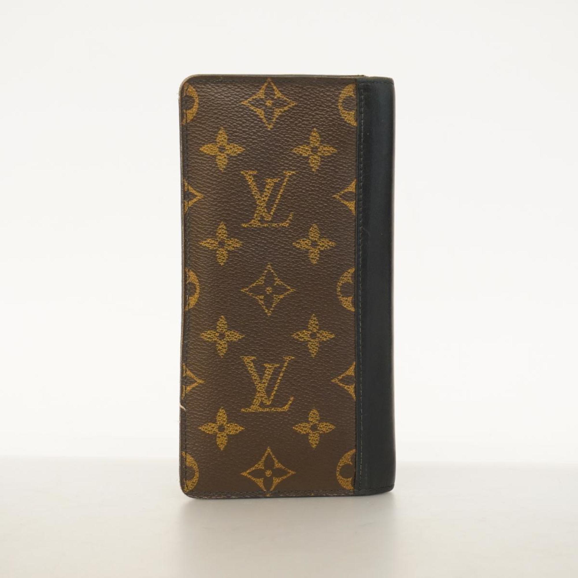 Louis Vuitton Long Wallet Monogram Macassar Portefeuille Tannon M93800 Brown Black Men's