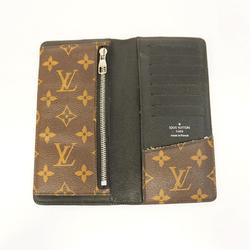 Louis Vuitton Long Wallet Monogram Macassar Portefeuille Tannon M93800 Brown Black Men's