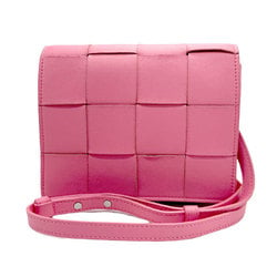 BOTTEGA VENETA Shoulder Bag Maxi Intrecciato Cassette Leather Pink Women's z1356