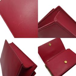 Saint Laurent SAINT LAURENT Shoulder Bag Chain Wallet Leather Metal Red Gold Women's w0417