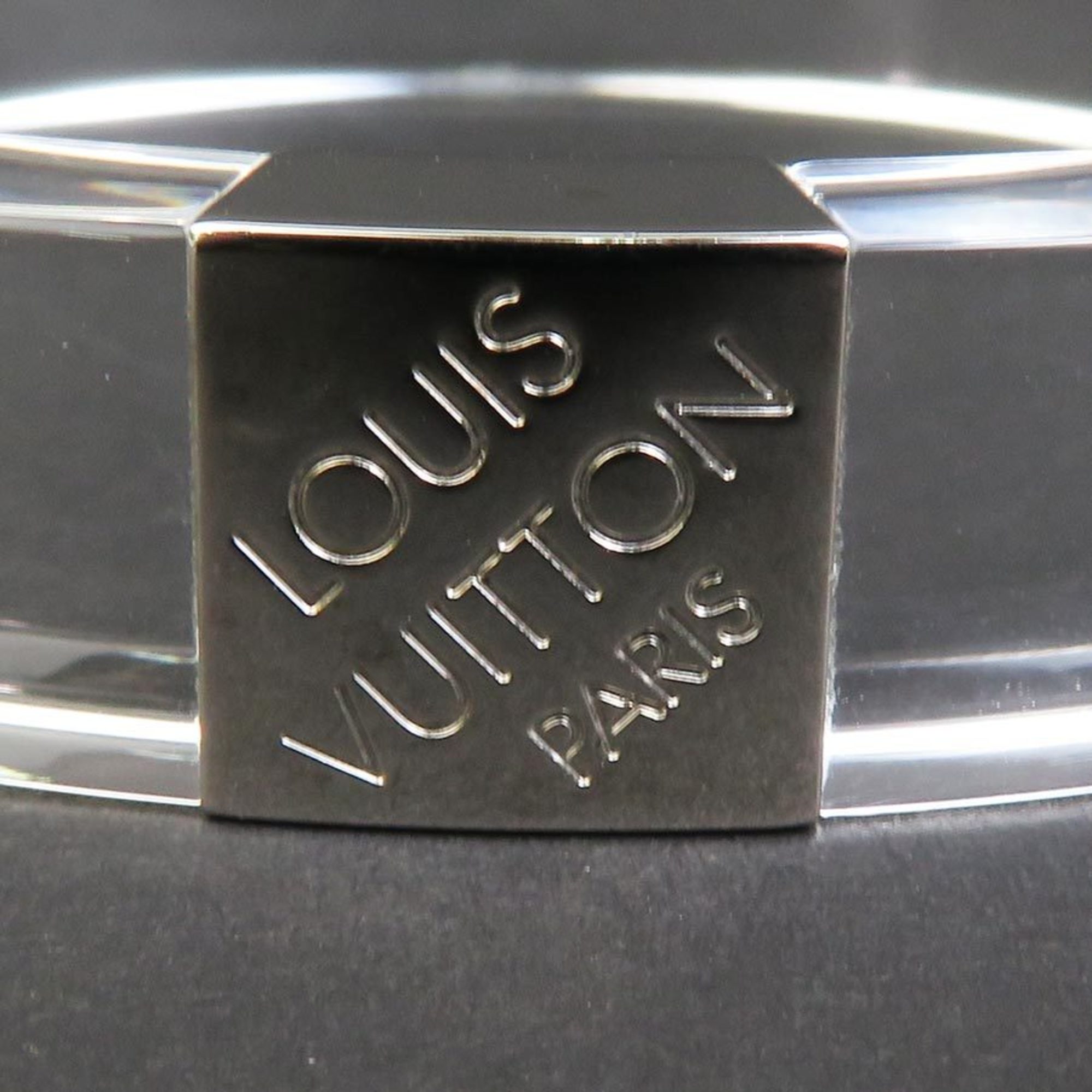 Louis Vuitton LOUIS VUITTON Bangle Bracelet Resin Metal Clear Silver Women's e58754i