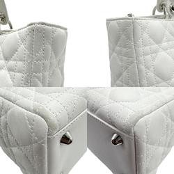 Christian Dior handbag shoulder bag Lady lambskin white women's z1381