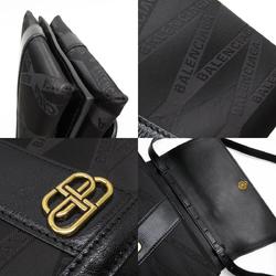 BALENCIAGA Shoulder Bag Nylon Leather Black Gold Women's w0416g