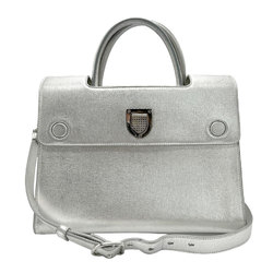 Christian Dior handbag shoulder bag Ever leather silver ladies z1369