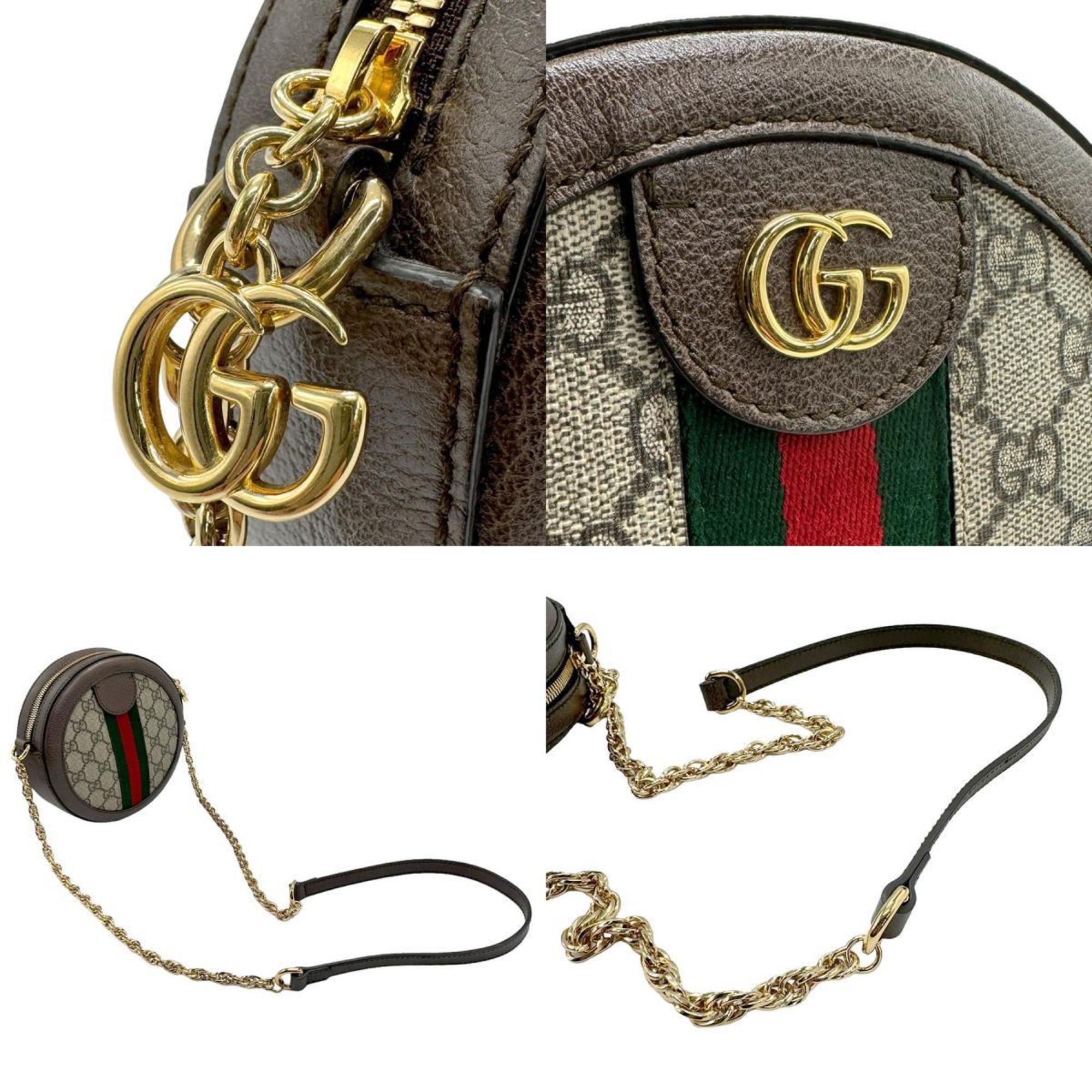 GUCCI Shoulder Bag Ophidia GG Supreme Canvas Brown Women's 550518 z1373