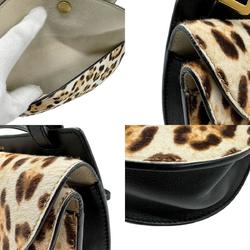 Chloé Chloe Shoulder Bag Leopard Print Pony Leather Beige Brown Black Women's z1433