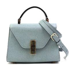 Valextra Handbag Shoulder Bag Micro Iside Leather Blue Grey Women's a0338