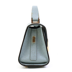 Valextra Handbag Shoulder Bag Micro Iside Leather Blue Grey Women's a0338