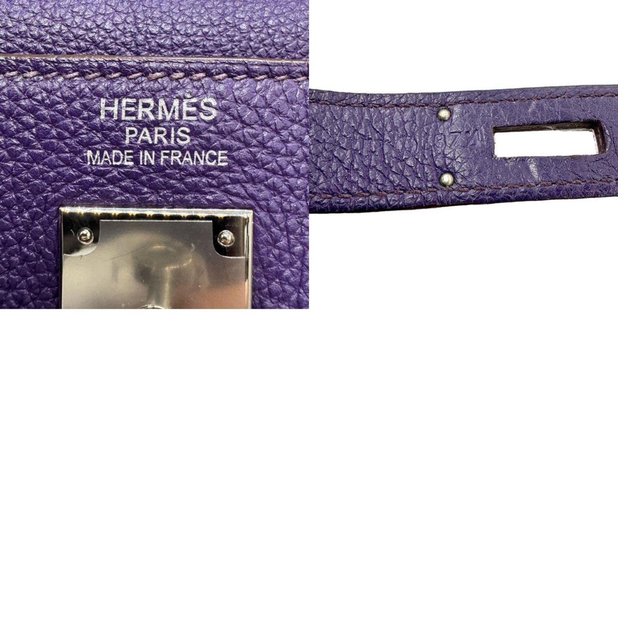 Hermes Kelly 40 handbag, inlaid with Togo iris, silver, for men and women, z1365