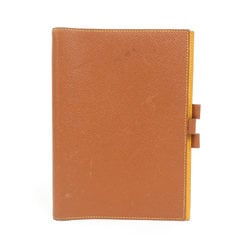 Hermes HERMES Notebook Cover Leather Brown Yellow Men's Women's e58748a