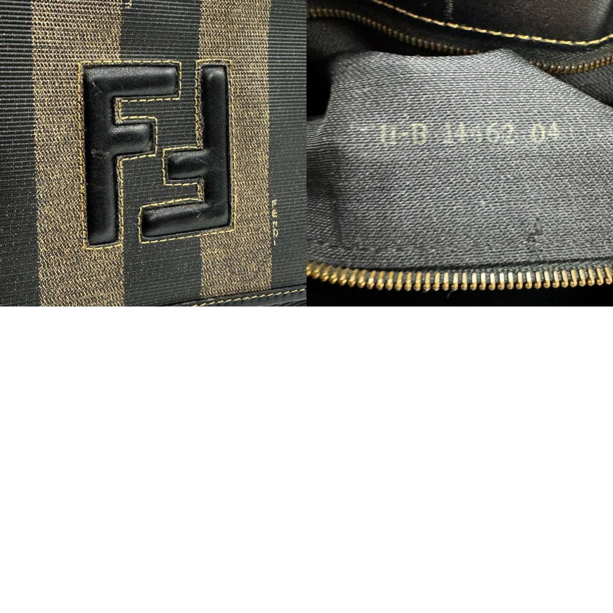 FENDI Shoulder Bag Pecan Leather Black x Brown Men's Women's z1368