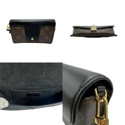 Louis Vuitton LOUIS VUITTON Shoulder Bag Monogram Padlock On Strap Canvas Leather Brown Black Gold Women's M80559 z1406