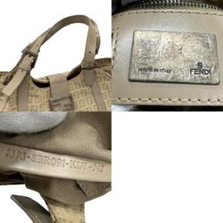 FENDI handbag Zucchino canvas leather beige women's z1311
