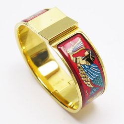 Hermes HERMES bracelet click clack metal enamel gold red multicolor ladies w0437a