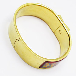 Hermes HERMES bracelet click clack metal enamel gold red multicolor ladies w0437a