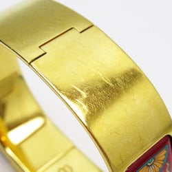 Hermes HERMES bracelet click clack metal enamel gold red multicolor ladies w0437a