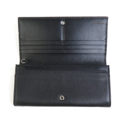 BVLGARI bi-fold long wallet leather black men's a0342