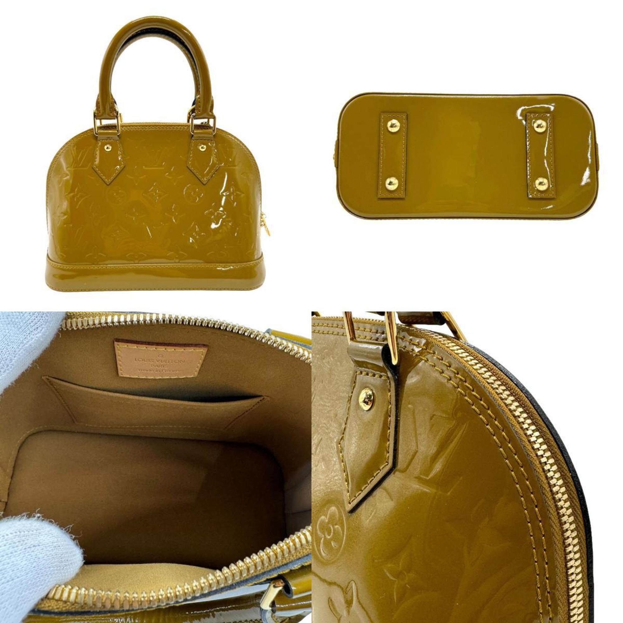 Louis Vuitton LOUIS VUITTON Handbag Shoulder Bag Monogram Vernis Alma BB Patent Leather Khaki Brown Women's z1357