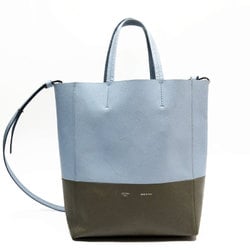 CELINE Handbag Shoulder Bag Vertical Cabas Small Leather Light Blue Gray Women's w0420a