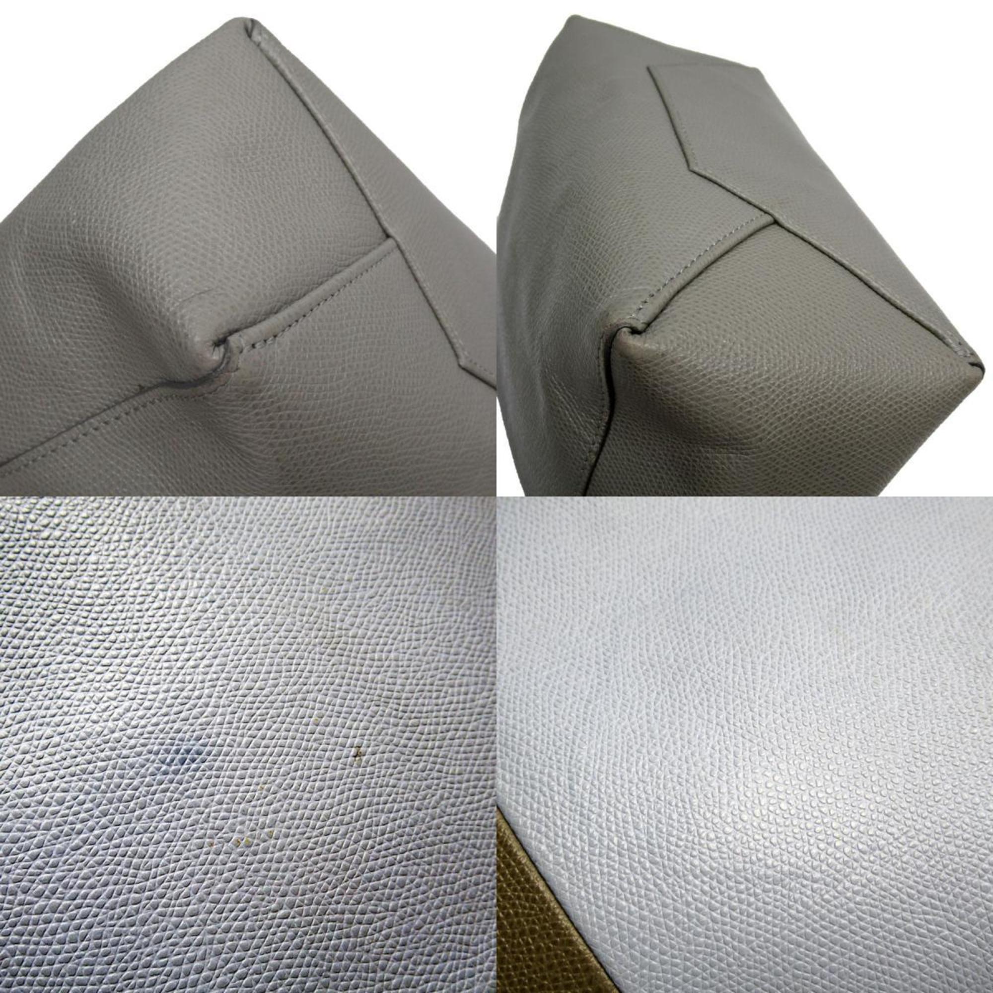 CELINE Handbag Shoulder Bag Vertical Cabas Small Leather Light Blue Gray Women's w0420a