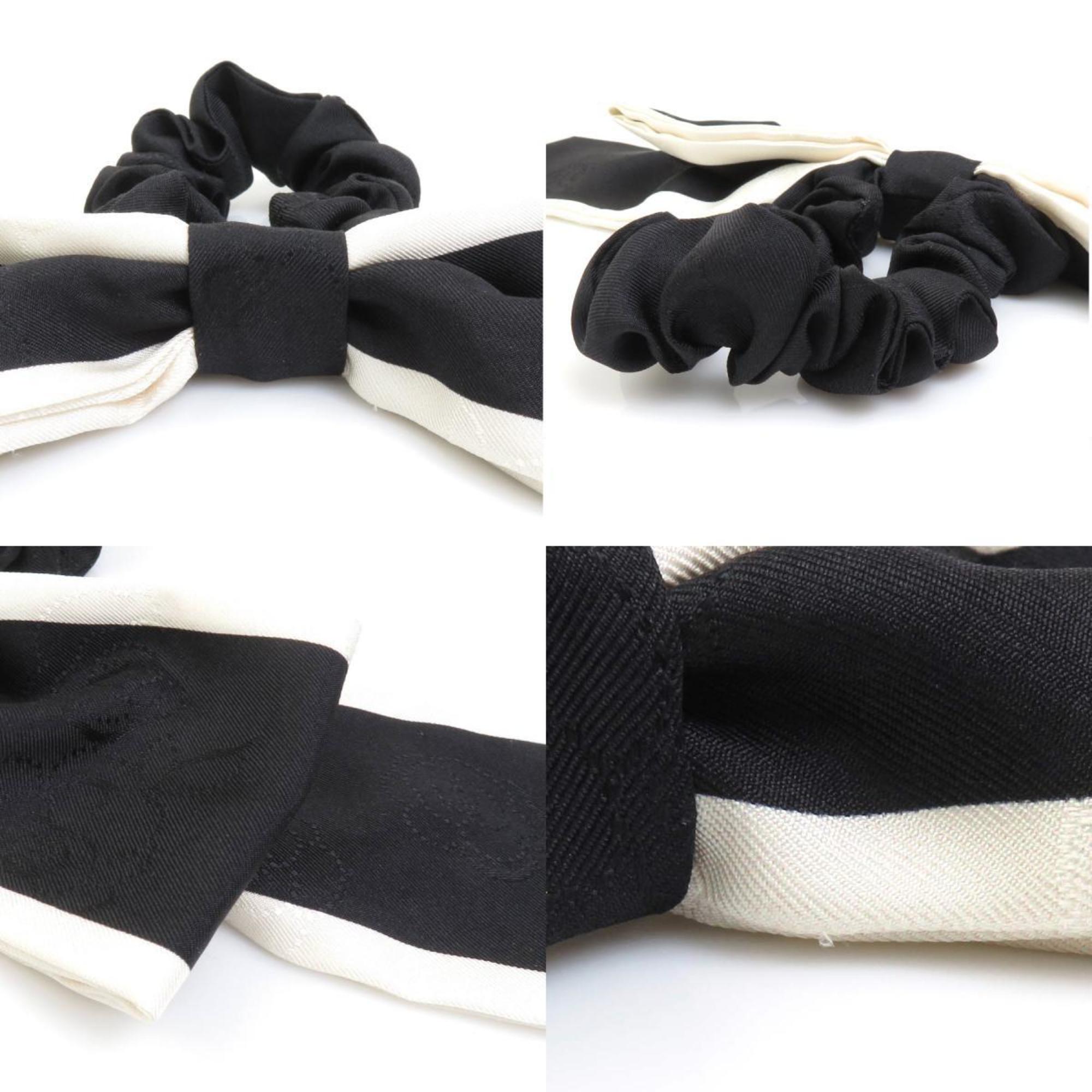 CHANEL Scrunchie Silk Black x White Women's h30332f