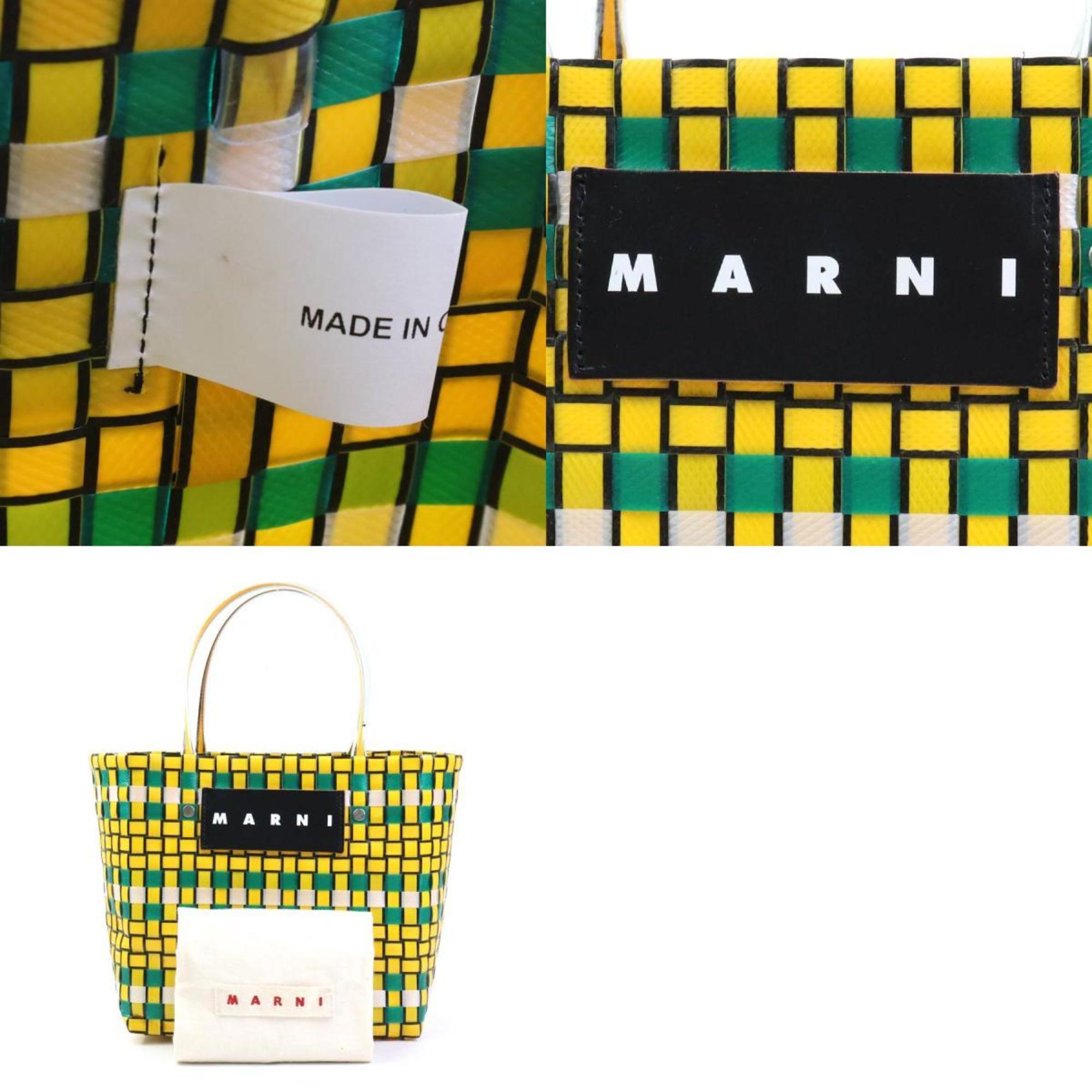 MARNI Handbag FLOWER CAFE Polypropylene Yellow x Green Women's h30311m