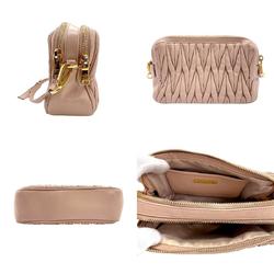 Miu Miu Miu shoulder bag in matelasse leather, pink beige and gold for women z1280