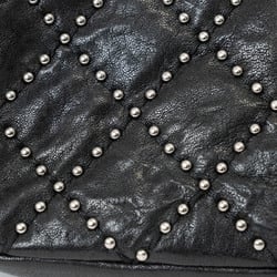 CHANEL Studded Matelasse Chain Shoulder Bag Black Women's