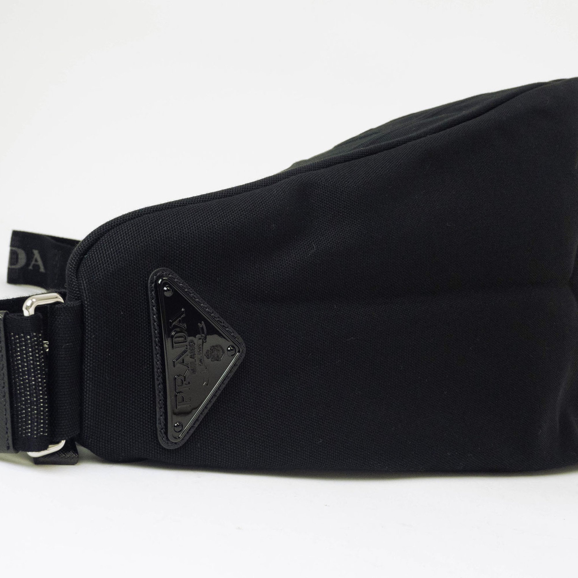 Prada Triangle Shoulder Bag 2VY007 Canvas Black Men's PRADA