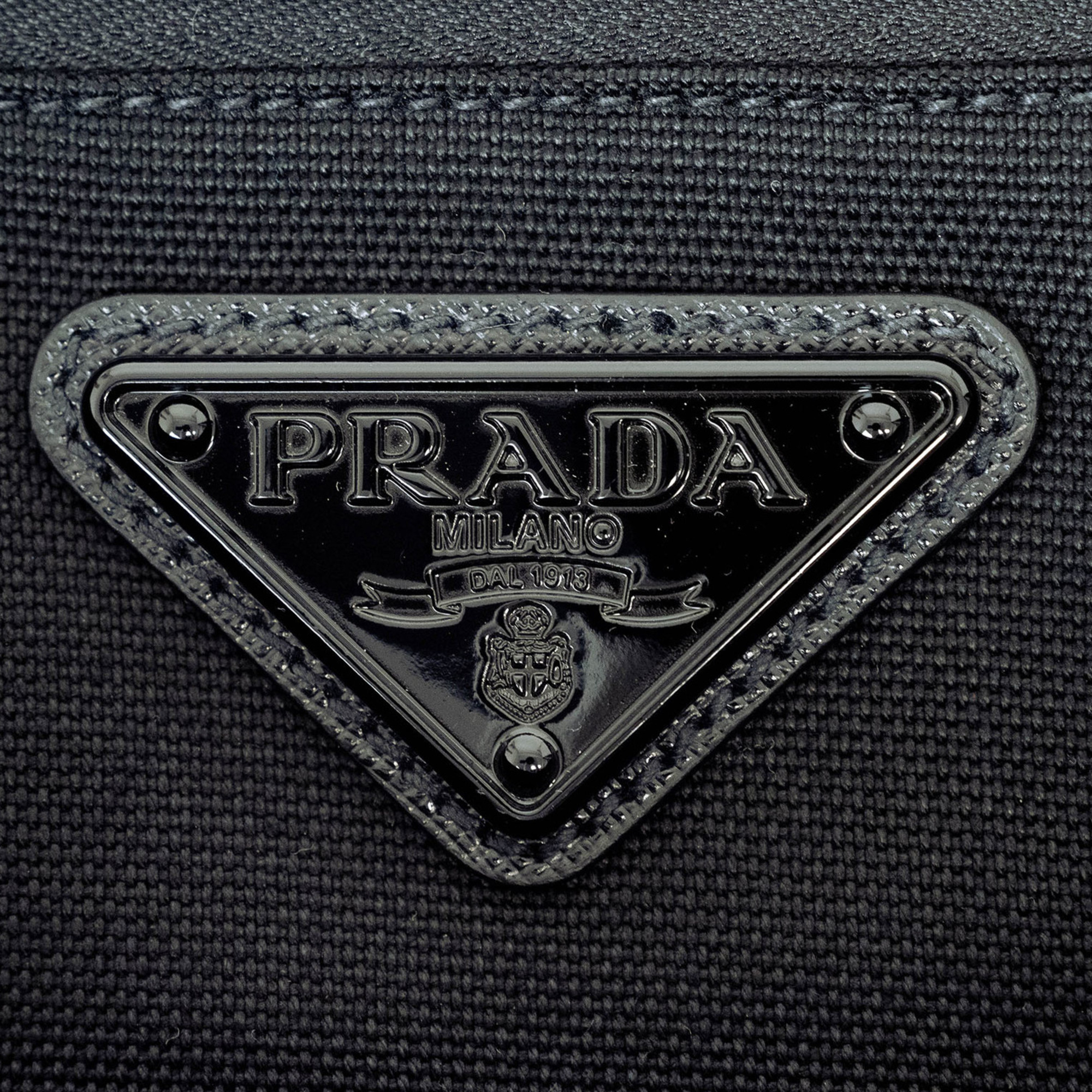 Prada Triangle Shoulder Bag 2VY007 Canvas Black Men's PRADA