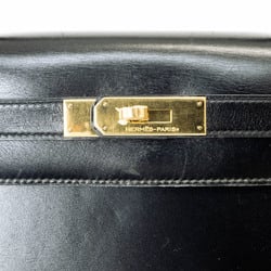 Hermes Kelly 28 Black Box Calf Outside Stitching 〇R Stamp (1995) 28cm Handbag Women's HERMES