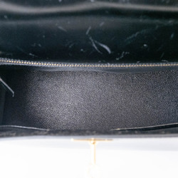 Hermes Kelly 28 Black Box Calf Outside Stitching 〇R Stamp (1995) 28cm Handbag Women's HERMES