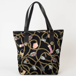 Gucci Satin Tote Bag Chain Pattern 153009 Black Women's GUCCI