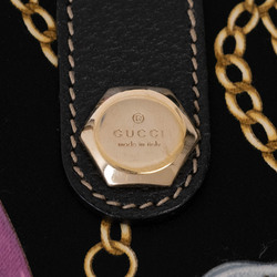 Gucci Satin Tote Bag Chain Pattern 153009 Black Women's GUCCI