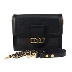 LOUIS VUITTON Louis Vuitton Dauphine NV MM Shoulder Bag M56141 Epi Leather Calfskin Black