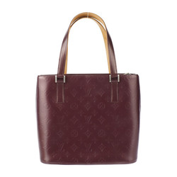 LOUIS VUITTON Louis Vuitton Stockton Monogram Matte Tote Bag M55116 Embossed Leather Violet Purple