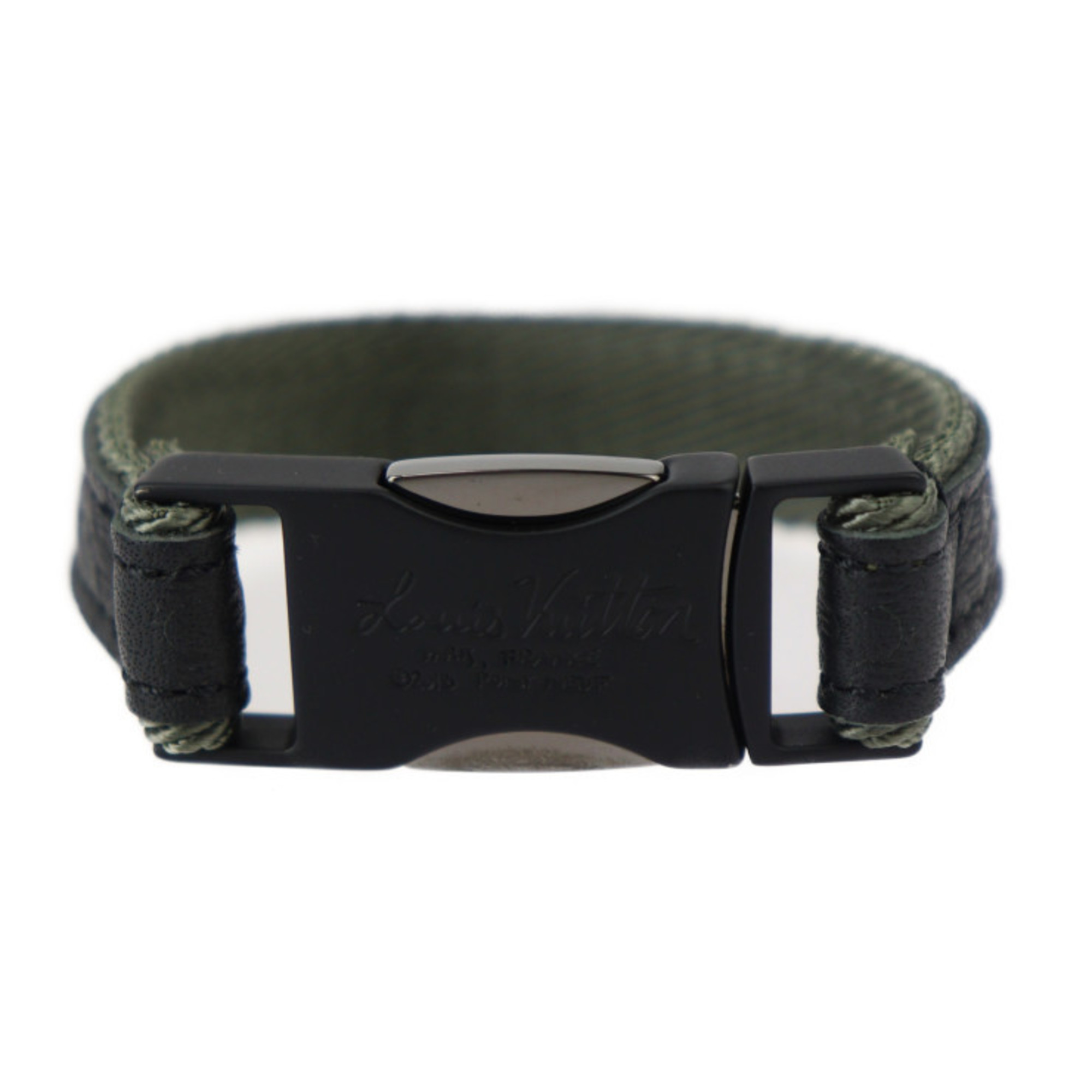 LOUIS VUITTON Louis Vuitton Bracelet Fast Clip M6499 Monogram Shadow Canvas Black Khaki Green