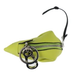 LOEWE Bag Charm Wallet/Coin Case 199.30BR81 Calf Leather Lime Coin Purse Mouse Key Holder Ring