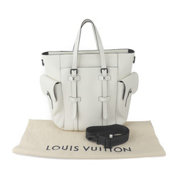 LOUIS VUITTON Louis Vuitton Christopher Tote Bag M58477 Taurillon Leather Blanc White Matte Black Hardware Shoulder