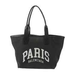 BALENCIAGA Cities Paris Jumbo Small Tote Bag Handbag 692068 Canvas Leather Black Shoulder