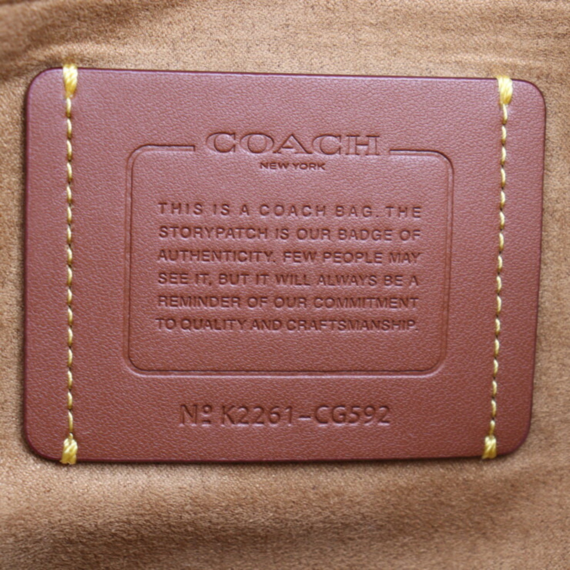 COACH Field Tote 40 Lexy Space Bag CG592 Leather Beige Shoulder