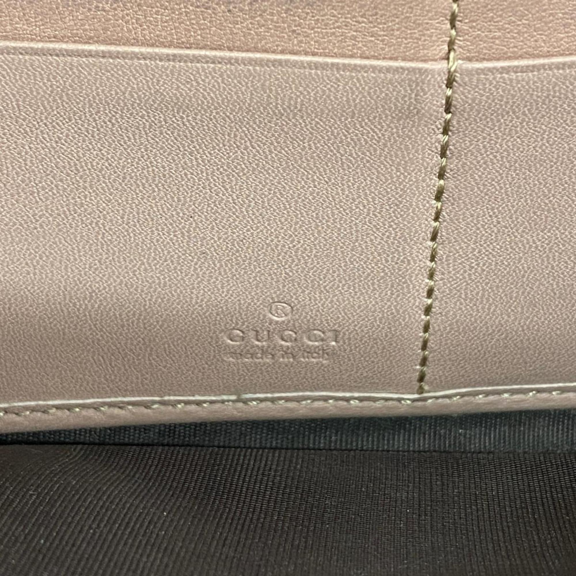 Gucci Long Wallet Guccissima 323397 Leather Pink Beige Champagne Women's