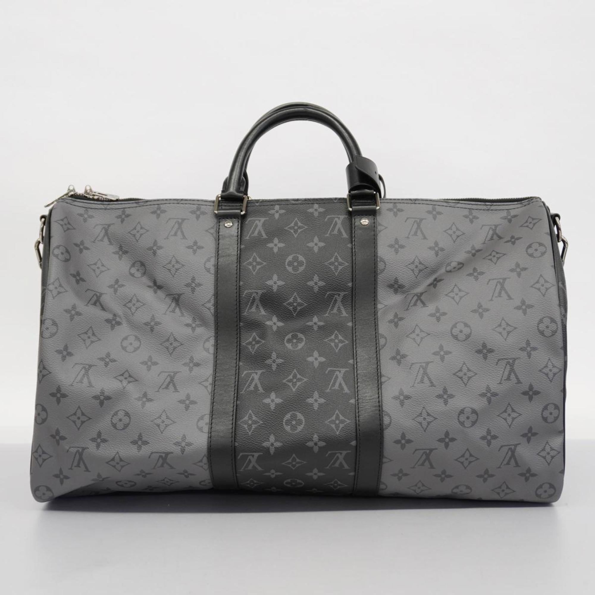 Louis Vuitton Boston Bag Monogram Eclipse Keepall Bandouliere 50 M45392 Black Men's