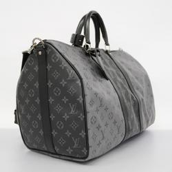 Louis Vuitton Boston Bag Monogram Eclipse Keepall Bandouliere 50 M45392 Black Men's