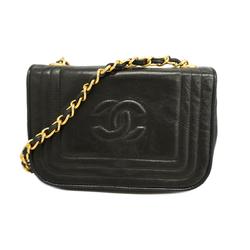 Chanel Shoulder Bag Chain Lambskin Black Women's