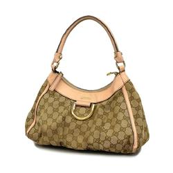 Gucci Handbag GG Canvas Abby 190525 Leather Pink Beige Champagne Women's