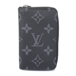 Louis Vuitton Wallets & Coin Cases Monogram Eclipse Zipper Purse Vertical M81662 Black Grey Men's