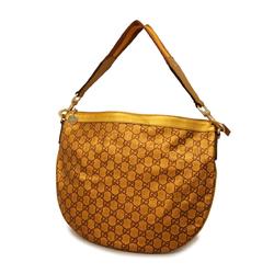 Gucci Shoulder Bag Guccissima 153032 Leather Gold Champagne Women's