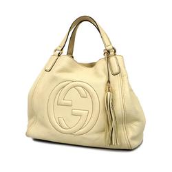Gucci Tote Bag Soho 282309 Leather Ivory Women's