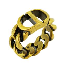 Christian Dior Ring CD GP Plated Gold Women's
